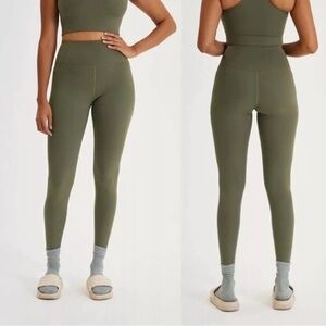Girlfriend Collective Cypress Green Ribbed Compressive Leggings